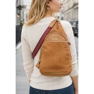 Haute Hippie Tan Sling Bag Womens Crossbody Leather Minimalist Designer Purse